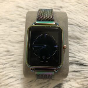 Japanese movement Square analog watch rainbow 38mm